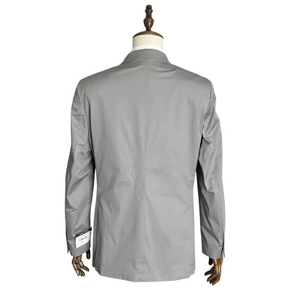 Nautica Men's 2-Piece Suit 36R 30W Bi-Stretch Cotton Gaff Solid Grey NEW - Picture 4 of 10